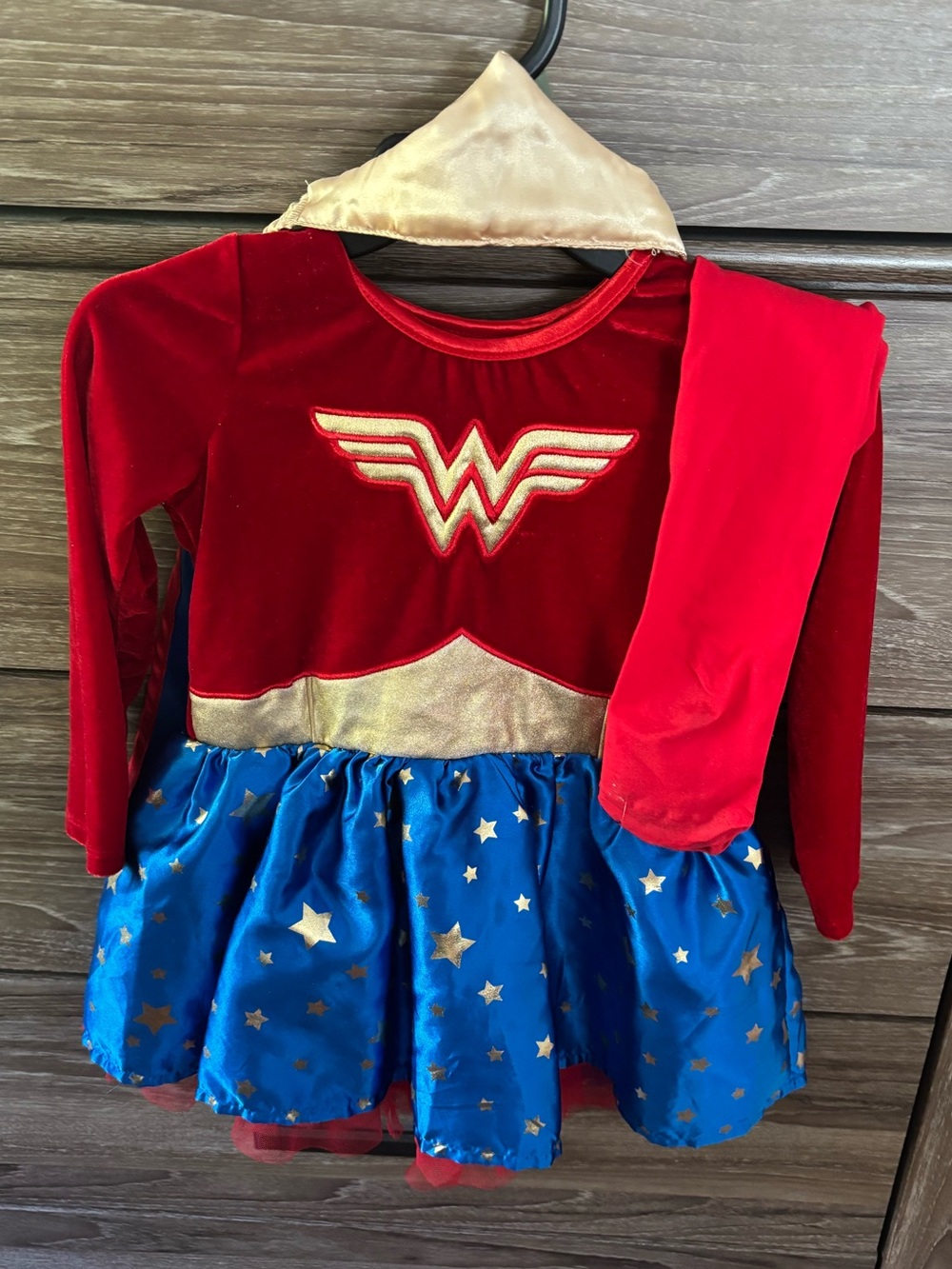 Wonder Woman Toddler 3 Piece Red & Blue Costume Dress